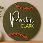 Personalised Baseball Name Sign Kids Sports Bedroom Wall Decor