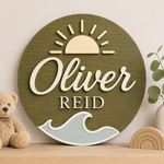Personalised Ocean Name Sign Kids Nursery Bedroom Wall Decor