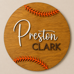 Personalised Baseball Name Sign Kids Sports Bedroom Wall Decor