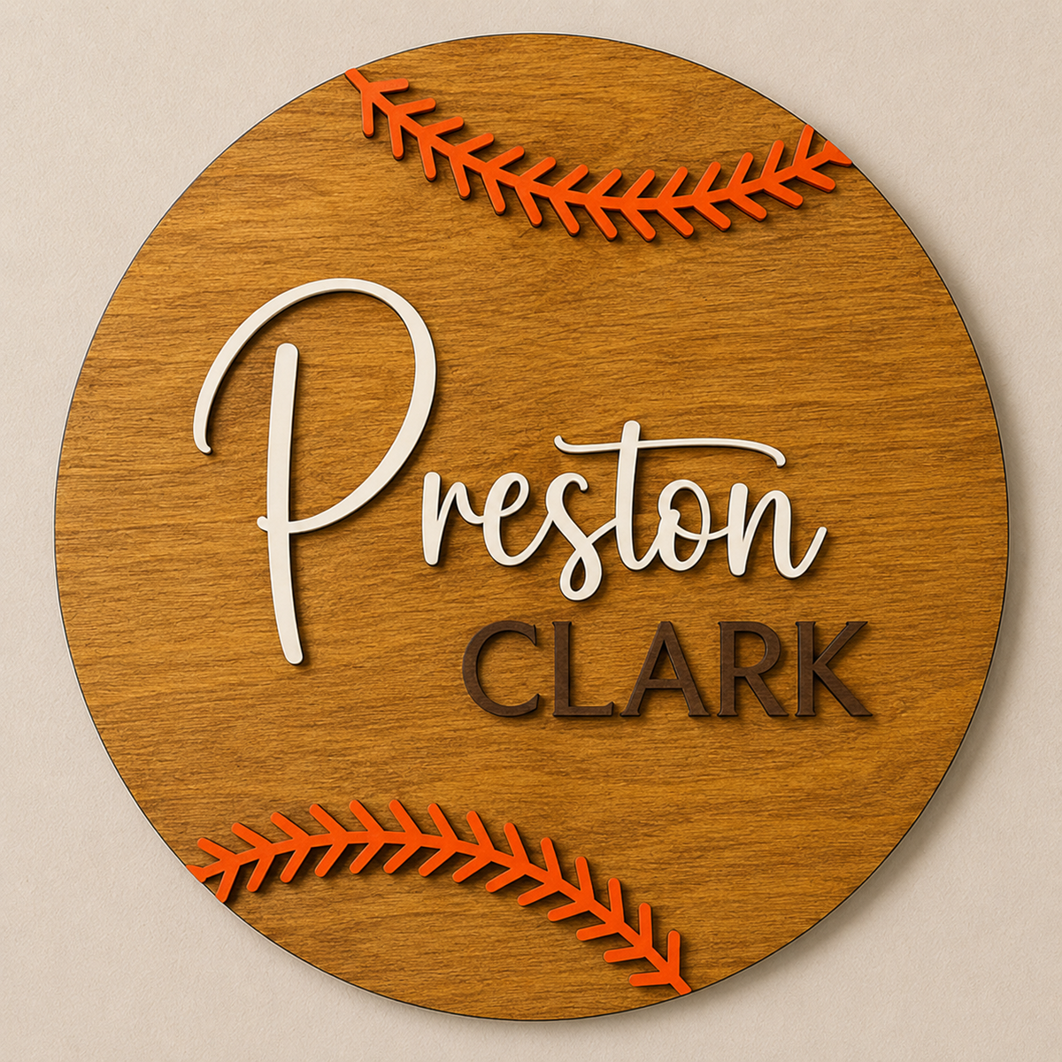 Personalised Baseball Name Sign Kids Sports Bedroom Wall Decor
