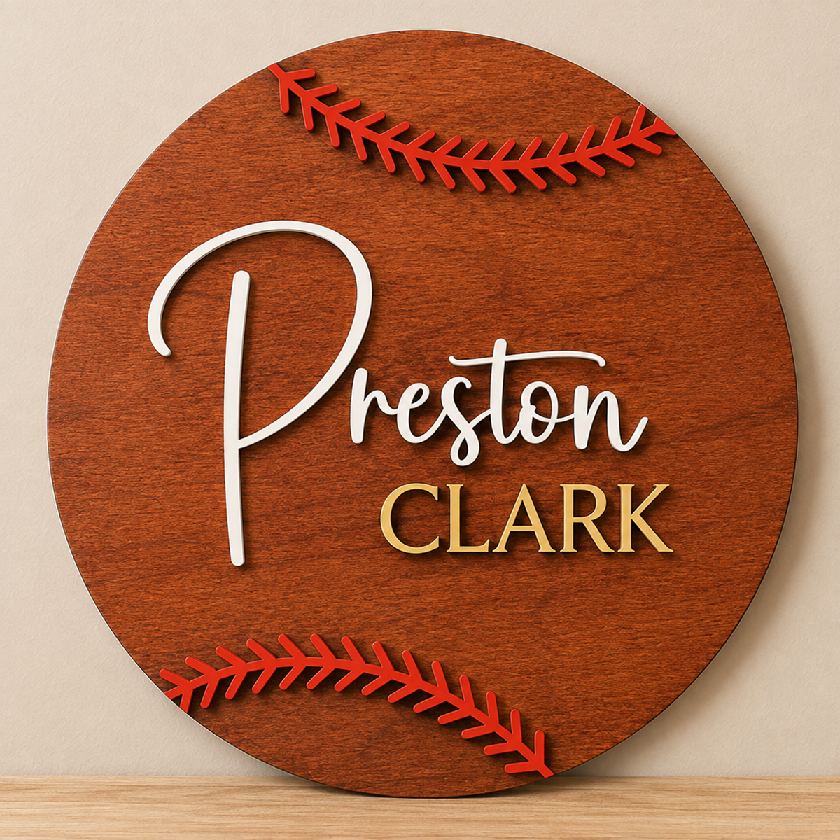 Personalised Baseball Name Sign Kids Sports Bedroom Wall Decor
