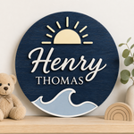 Personalised Ocean Name Sign Kids Nursery Bedroom Wall Decor