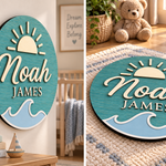 Personalised Ocean Name Sign Kids Nursery Bedroom Wall Decor
