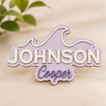 Personalised Wave Wooden Name Sign Beach Nursery Wall Decor Custom Plaque