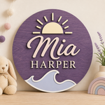Personalised Ocean Name Sign Kids Nursery Bedroom Wall Decor