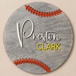 Personalised Baseball Name Sign Kids Sports Bedroom Wall Decor