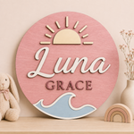 Personalised Ocean Name Sign Kids Nursery Bedroom Wall Decor