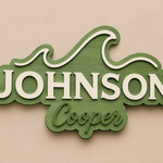 Personalised Wave Wooden Name Sign Beach Nursery Wall Decor Custom Plaque