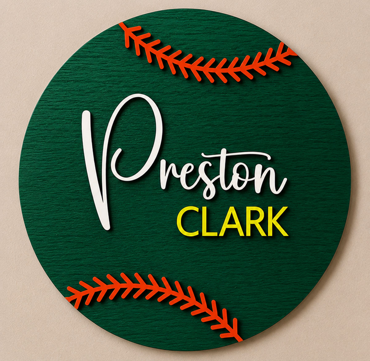 Personalised Baseball Name Sign Kids Sports Bedroom Wall Decor