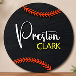 Personalised Baseball Name Sign Kids Sports Bedroom Wall Decor