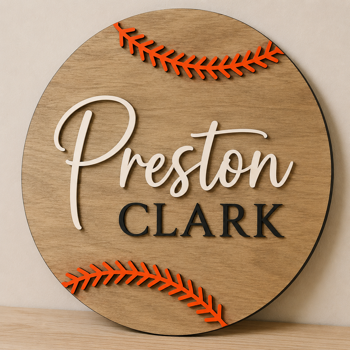 Personalised Baseball Name Sign Kids Sports Bedroom Wall Decor