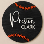 Personalised Baseball Name Sign Kids Sports Bedroom Wall Decor