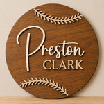 Personalised Baseball Name Sign Kids Sports Bedroom Wall Decor