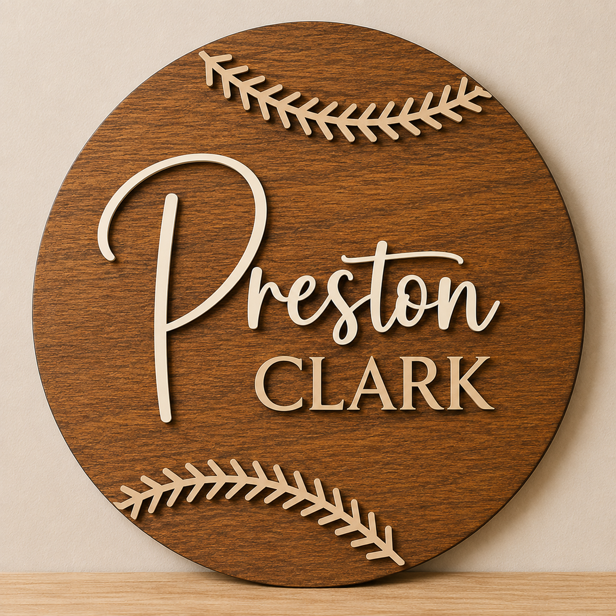 Personalised Baseball Name Sign Kids Sports Bedroom Wall Decor