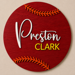 Personalised Baseball Name Sign Kids Sports Bedroom Wall Decor