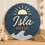 Personalised Ocean Name Sign Kids Nursery Bedroom Wall Decor