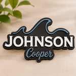 Personalised Wave Wooden Name Sign Beach Nursery Wall Decor Custom Plaque