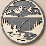 Personalised Fishing Mountain Wooden Wall Art Outdoor Cabin Decor